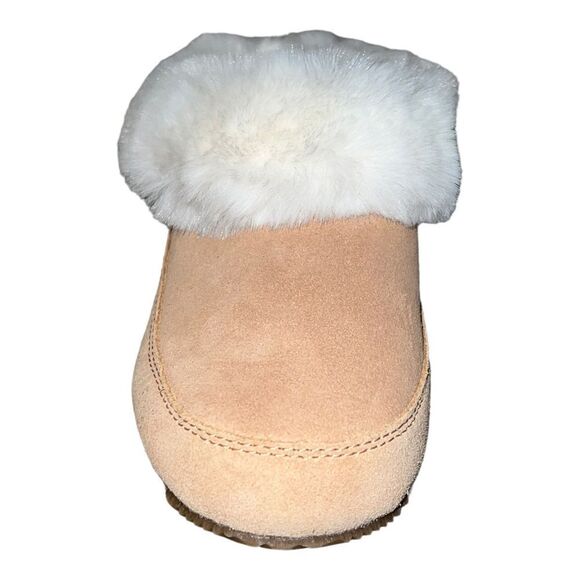 Sorel Go Coffee Run Slippers Tawny Buff, Natural Suede Faux Fur 5M New - Picture 3 of 8